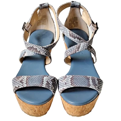 Женские кожаные босоножки Jimmy Choo на танкетке эспадрильи с ремешком на лодыжке 36,5 размер США 6-6,5 - Изображение 1 из 4