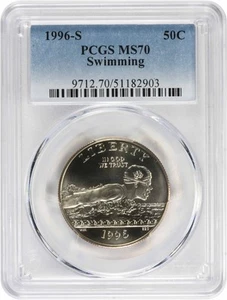 1996-S Swimming Olympic Commemorative Half MS70 PCGS Mint State 70 - Picture 1 of 2