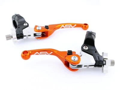 Palanca de freno y embrague Honda XR50R/XR70R 1997-2003 ASV serie F4 paquete de par naranja Foto 1 de 4