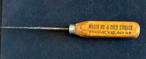 Vintage Antico raccoglighiaccio mulino per ghiaccio e conservazione a freddo pubblicità "Salva cibo con ghiaccio" - Foto 1 di 4