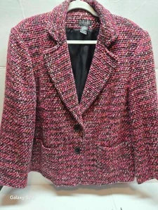 Vintage Pink Rafaella Wood Blend Blazer 2 button Front with Pockets  - Picture 1 of 3