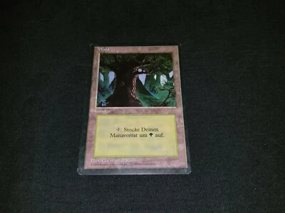 MTG 1x Revised common basic land MP German FBB Forest (Eyes) - ships w/ tracking - Image 1 of 2