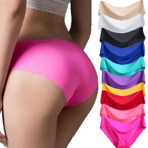 ✹Womens Seamless Ice Silk Underwear Briefs Summer Ultrathin Low Rise Panties - Picture 1 of 24