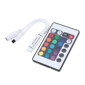 Dimmer 24 KEY IR REMOTE CONTROLLER FOR 5050 3528 RGB LED Striscia Luce Lampada - Foto 1 di 1