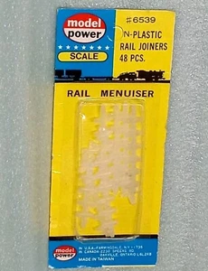 N-PLASTIC RAIL JOINERS BY MODEL POWER Part # 6539 TRACK JOINERS 48 PIECES NEW - Picture 1 of 3