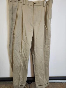 Brooks Brothers 36 x 34 Beige 100% Cotton Dress Pants Trousers 36 x 31 (U580) - Picture 1 of 5