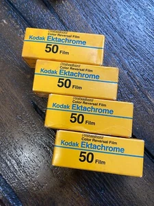 Lote de 4 películas antiguas Kodak Ektachrome 50 películas profesionales de inversión de color - Imagen 1 de 4