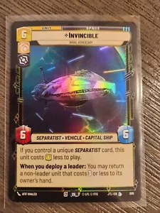 Star Wars Unlimited Jump To Lightspeed Foil Invincible 689 L Leggendario - Foto 1 di 1