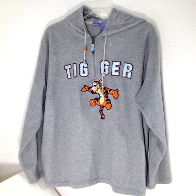 Sudadera con capucha de terciopelo vintage Walt Disney Dancing Tigger 1/4 cremallera adulto mediana Foto 1 de 4