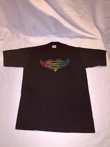 Rare 1980s Vintage Harley Davidson Glitter Wings Shirt Size Medium Single Stitch - Picture 1 of 8