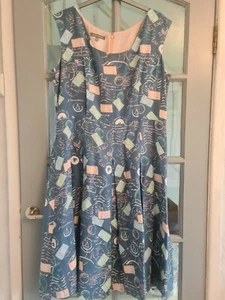 Seltenes Designer Original Laura Ashley Kleid Größe 16 Top Zustand - Bild 1 von 2