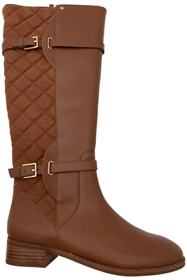 Isaac Mizrahi Live! Botas de montar de cuero acolchadas de becerro medianas coñac Foto 1 de 3