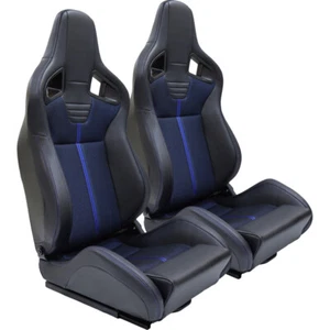 Universal Reclinable Bucket Seat Adjustable Racing Seat with 2 Sliders - Picture 1 of 7