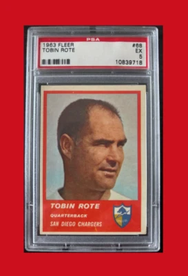 1963 Fleer #68 Tobin Rote (PSA 5 EX) San Diego Chargers - Image 1 of 2