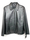 NWT Mossimo Genuine Black Leather Fitted Moto Jacket Removable Lining Women's L