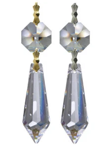 12x Kristall Kette 6cm ~Oktagon & Wiener Pendel 30%PbO ~ Behang Lüster Leuchter  - Bild 1 von 8