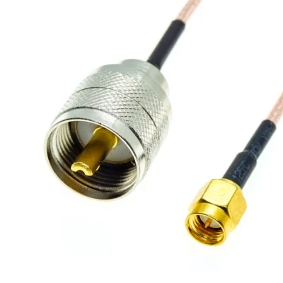 UHF PL259 male to SMA Male Plug Lot Coaxial Jumper RF Pigtail Coax RG316 Cable - Image 1 of 4