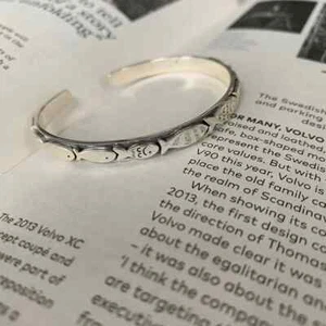 Bracelet jonc NISHIKI en argent 925 sterling gravure Poisson, Porte Bonheur - Imagen 1 de 4