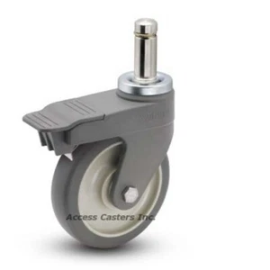 5ARPPB 5" x 1-1/4" Polymer Body Post Stem Caster for Wire Shelving Units Brake - Picture 1 of 1