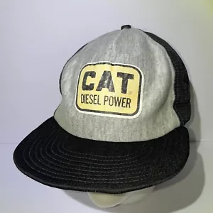 Vintage CAT Tractor Diesel Power Snapback Hat Hot Wheels Gray and Black - Picture 1 of 6