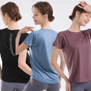 Camisa para mujer de secado rápido ligero entrenamiento atlético yoga para correr tenis gimnasio - Imagen 1 de 25