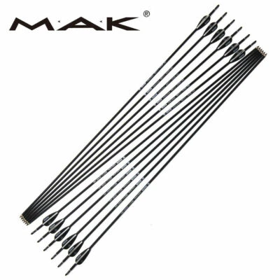 6/12 PCS 32''Carbon Arrows Plastic Feathers SP1000 For Archery Practice Hunting - Image 1 of 4