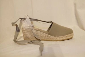 GAIMO Canvas espadrillas zeppe con fasce beige talpa 41 NUOVE - Foto 1 di 5