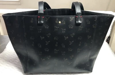 Cartera de Mano Ellen Degeneres Cuero Negro Animal RARA Foto 1 de 4