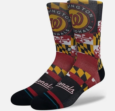 STANCE Washington Nationals Flag Casual Crew Socks - Size L (9-13) MLB New - Image 1 of 3