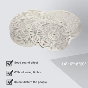 Mute Cymbal Set 14Inch/16Inch/18Inch/20Inch Low Volume Cymbal Pack of 5 - Picture 1 of 12