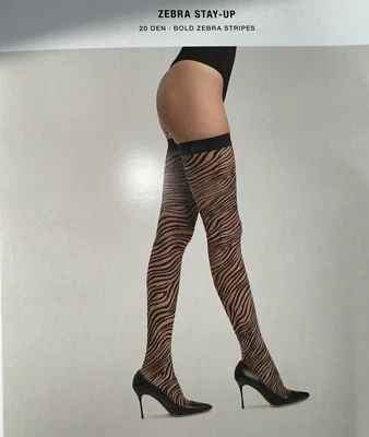 Wolford Zebra  Stay-ups  Color: Black / Black  Size: Small 28152 - 09 - Image 1 of 3