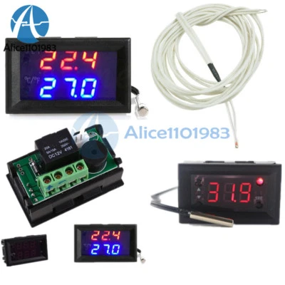 Termostato rojo/azul W1218 DC 12V + 3 dígitos NTC controlador de sonda reemplazar W1209WK - Imagen 1 de 3
