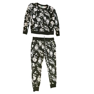 Kendall & Kylie Set Salotto Stampa Floreale Comoda Felpa Joggers L - Foto 1 di 6
