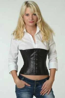 Korsett Corsage Braun Dunkelbraun Leder extra kurz normal lw25 - Bild 1 von 2