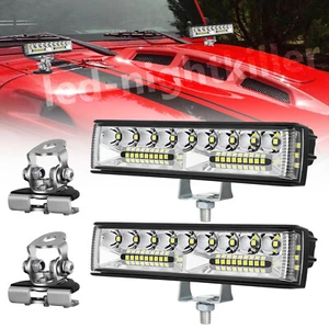 2x A-Pillar Hood Mounting Brackets Clamp For LED Pods Work Light Bar OffRoad 4WD - Picture 1 of 34