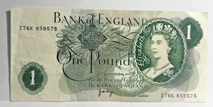 Bank Of England J.B Page Signed One Pound Currency Note Banknote--Decent - Picture 1 of 2