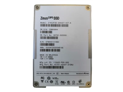 Zeus IOPS SSD SAS 2.5 200GB Solid State Drive Z16IZF2D-200UCT-HIT-A SDT5C-S200SS - Image 1 of 3