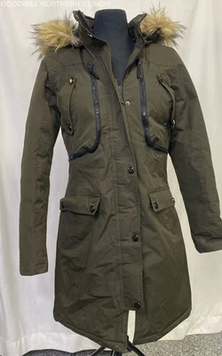 Casaco de inverno feminino Rocawear clássico verde com capuz Parka tamanho P - Imagem 1 de 4