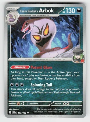 SV10: Destined Rivals #113/182 Team Rocket's Arbok - Image 1 of 2