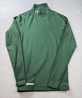 Under Armour ColdGear Mock Compression Shirt Mens Medium Green Long Sleeve FW13 - Image 1 of 4
