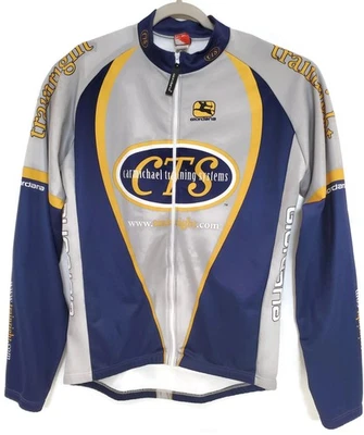 Camiseta de ciclismo Giordana CTS para hombre XL azul gris cremallera completa manga larga hecha en Italia Foto 1 de 4