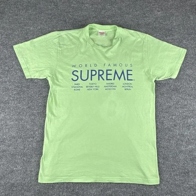 Camiseta Supreme World Famous International Para Hombre Mediana M Verde DEFECTUOSA Foto 1 de 4