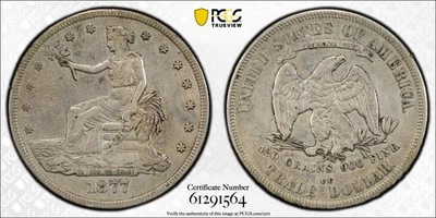Dólar comercial 1877-CC *PCGS VF* Súper RARO, R-6* ¡¡ENVÍO GRATUITO!!! Foto 1 de 4