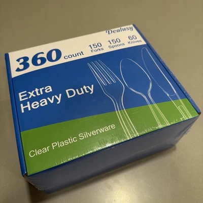 Cubiertos de plástico transparente extra resistentes 360 unidades, 150 tenedores, 150 cucharas, 6... Foto 1 de 3