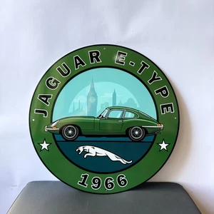 1966 Jaguar E-Type British Racing Green Heavy Metal Sign – 19.7" (50cm) - Picture 1 of 15