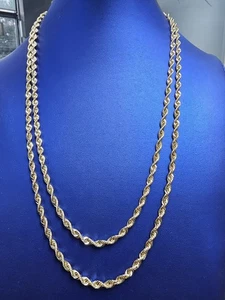 New 14k Diamond Cut Rope Chain 4.9g+ - Picture 1 of 8