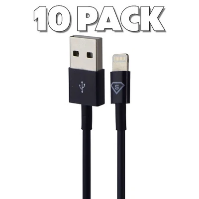 10 Pack Combo of (3 Foot) 8-Pin USB Charging Cables for Apple iPhone/iPad - Blue - Image 1 of 3