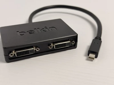 Mini puerto de pantalla Belkin a 2X DVI hembra divisor dongle F2CD060 Foto 1 de 2