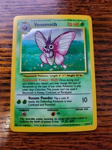 NO SYMBOL ERROR Pokemon Jungle Venomoth 13/64 Holo Rare LP! WOTC - Picture 1 of 3