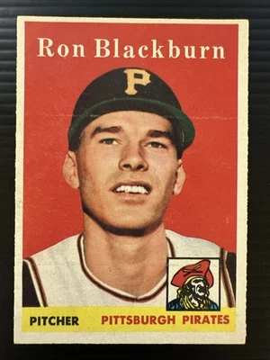 1958 TOPPS #459 RON BLACKBURN RC PITTSBURGH PIRATES EX *Hot Corner Vintage* A - Image 1 of 2